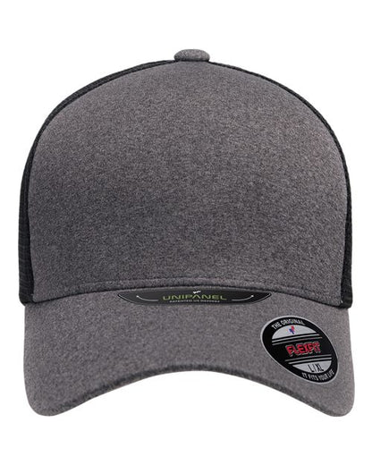Flexfit Unipanel™ Trucker Cap - Melange Heather/ Black Front