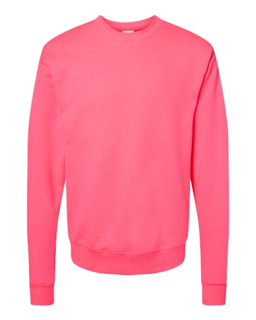 Hanes Unisex EcoSmart® Crewneck Sweatshirt - Safety Pink Front