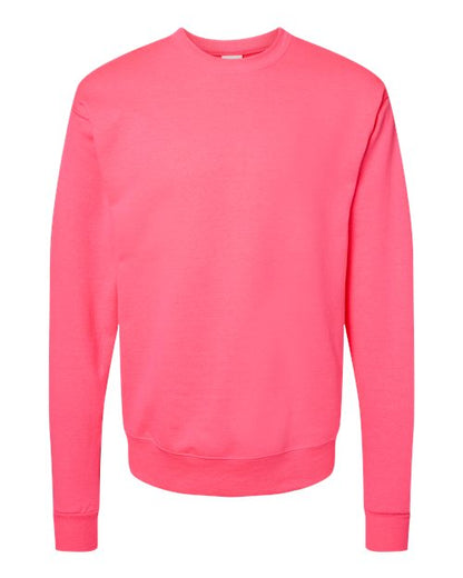 Hanes Unisex EcoSmart® Crewneck Sweatshirt - Safety Pink Front