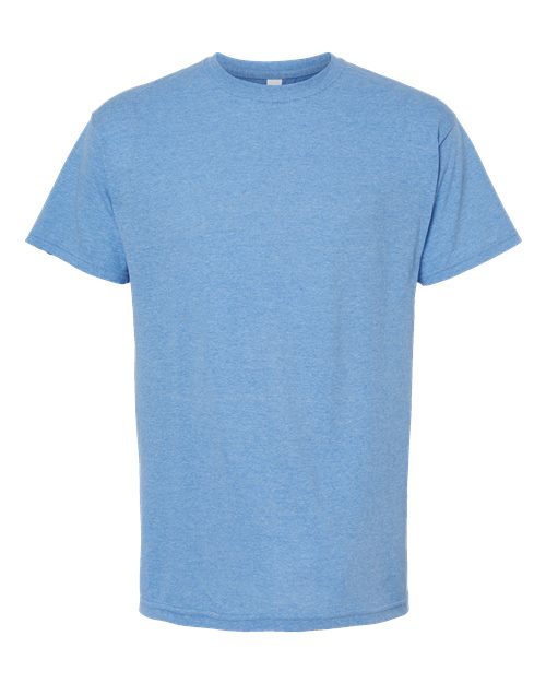M&O Men's Gold Soft Touch T-Shirt - Light Blue Heather Front