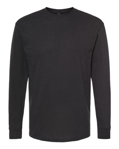 M&O Unisex Gold Soft Touch Long Sleeve T-Shirt - Black Front
