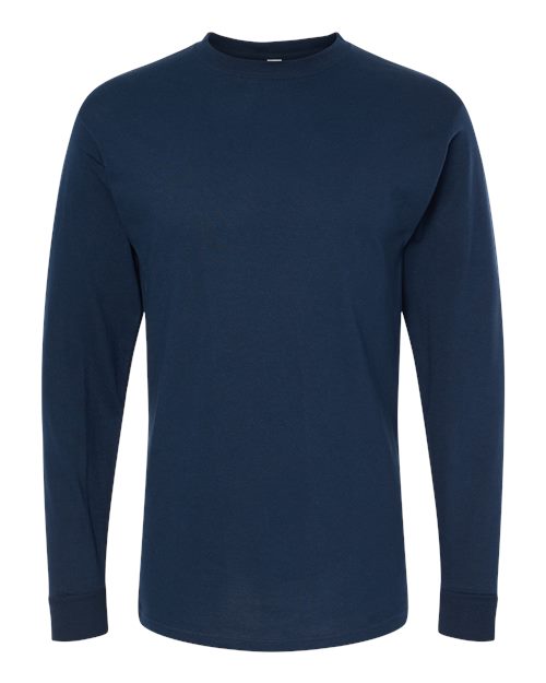 M&O Unisex Gold Soft Touch Long Sleeve T-Shirt - Deep Navy Front