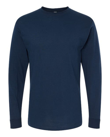 M&O Unisex Gold Soft Touch Long Sleeve T-Shirt - Deep Navy Front
