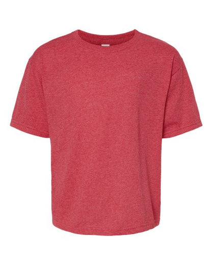 M&O Youth Gold Soft Touch T-Shirt - Heather Red Front