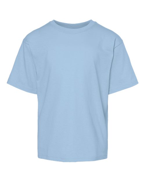 M&O Youth Gold Soft Touch T-Shirt - Light Blue Front