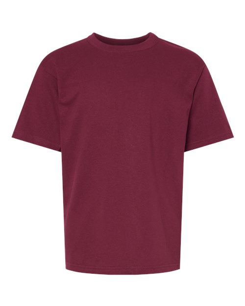 M&O Youth Gold Soft Touch T-Shirt - Maroon Front