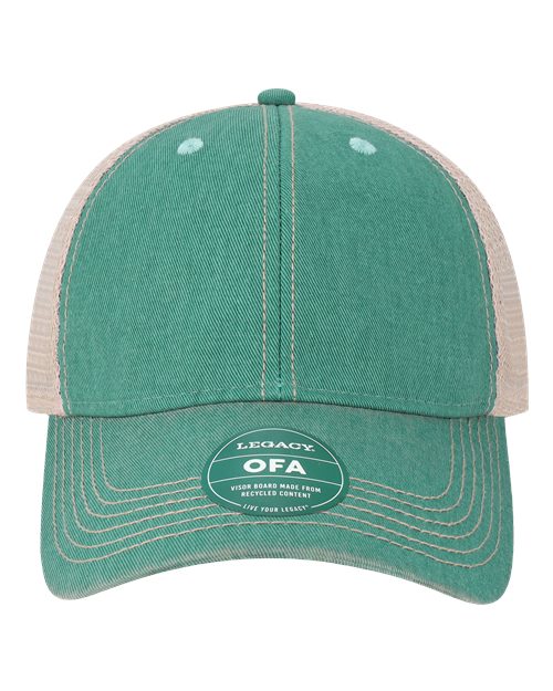 LEGACY Old Favorite Trucker Cap - Aqua/ Khaki Front