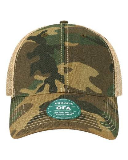LEGACY Old Favorite Trucker Cap - Army Camo/ Khaki Front