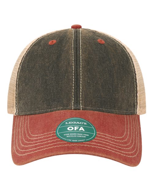 LEGACY Old Favorite Trucker Cap - Black/ Cardinal/ Khaki Front