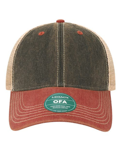 LEGACY Old Favorite Trucker Cap - Black/ Cardinal/ Khaki Front