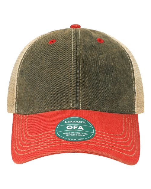 LEGACY Old Favorite Trucker Cap - Black/ Scarlet Red/ Khaki Front