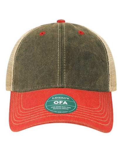 LEGACY Old Favorite Trucker Cap - Black/ Scarlet Red/ Khaki Front