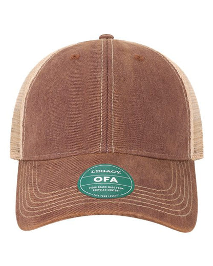 LEGACY Old Favorite Trucker Cap - Burgundy/ Khaki Front
