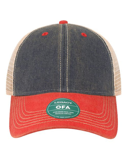 LEGACY Old Favorite Trucker Cap - Navy/ Scarlet Red/ Khaki Front