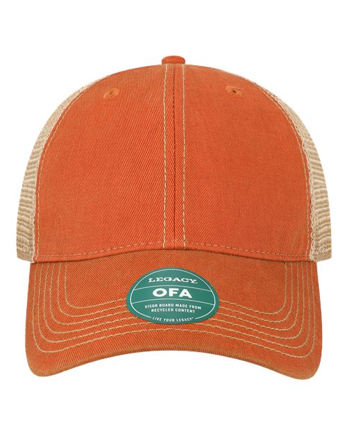 LEGACY Old Favorite Trucker Cap - Orange/ Khaki Front