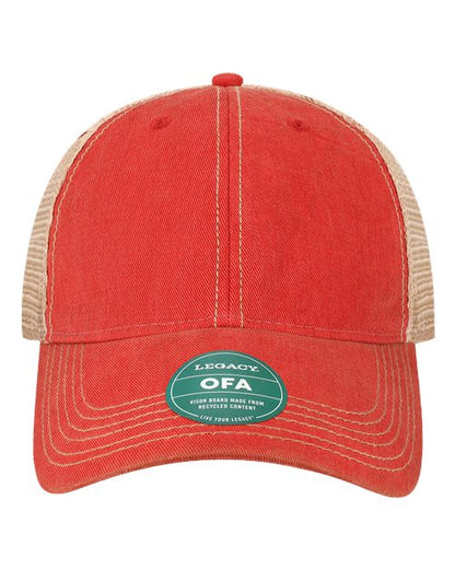 LEGACY Old Favorite Trucker Cap - Scarlet Red/ Khaki Front