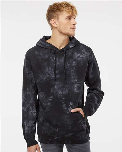 Independent Trading Co. Unisex Midweight Tie-Dyed Hooded Sweatshirt - Model Front