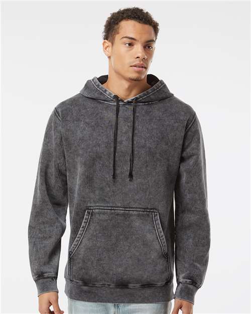 Independent Trading Co. Unisex Midweight Mineral Wash Hooded Sweatshirt - Model Front
