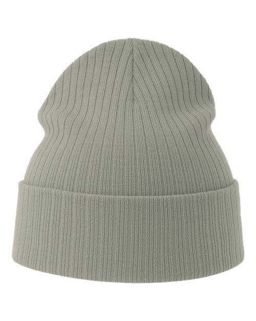 Atlantis Headwear Sustainable Rib Cuffed Beanie - Light Grey Front