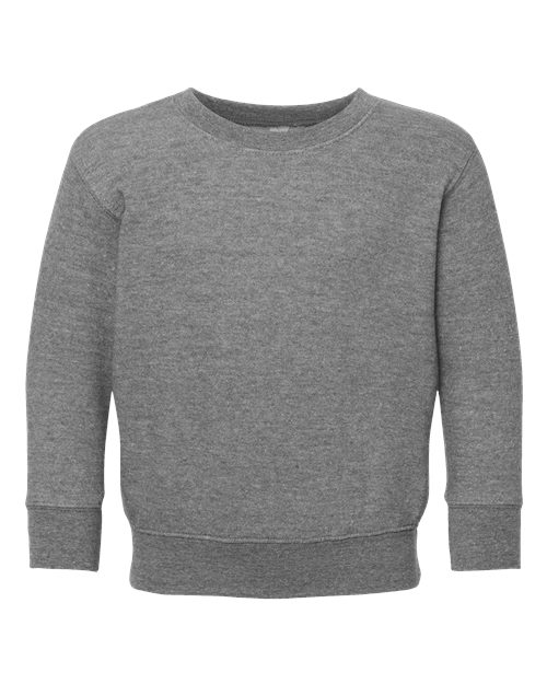 Rabbit Skins Toddler Fleece Crewneck Sweatshirt - Granite Heather Front