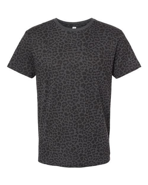 LAT Unisex Fine Jersey Tee - Black Leopard Front