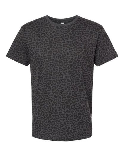 LAT Unisex Fine Jersey Tee - Black Leopard Front