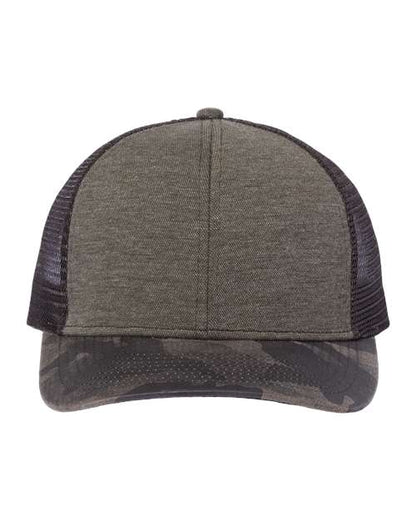 DRI DUCK Pique Trucker Cap - Rock/ Camo Front