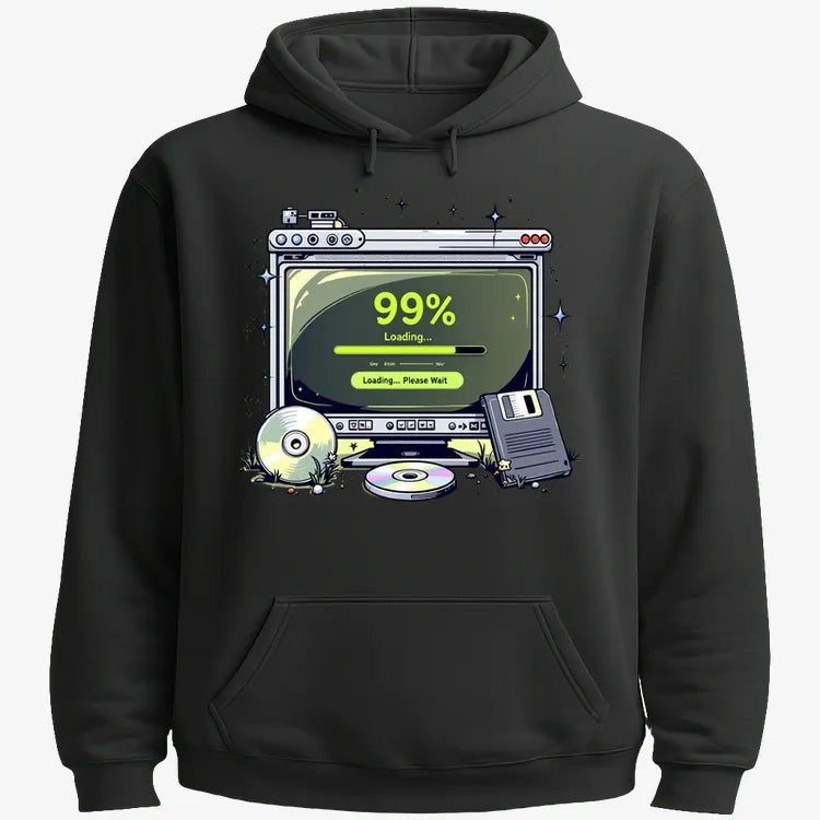 99% Loading... Please Wait-Hoodie-Black