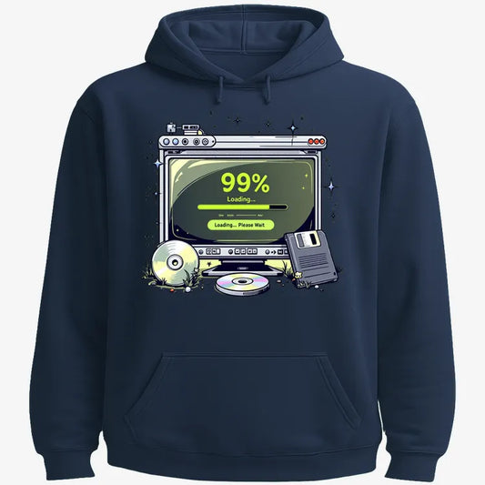 99% Loading... Please Wait-Hoodie-Navy Blue