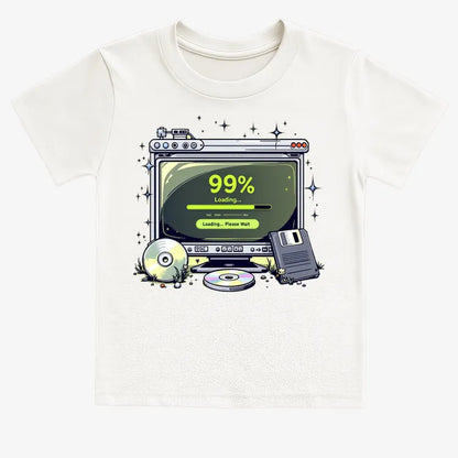 99% Loading... Please Wait-Kids T-Shirt-White