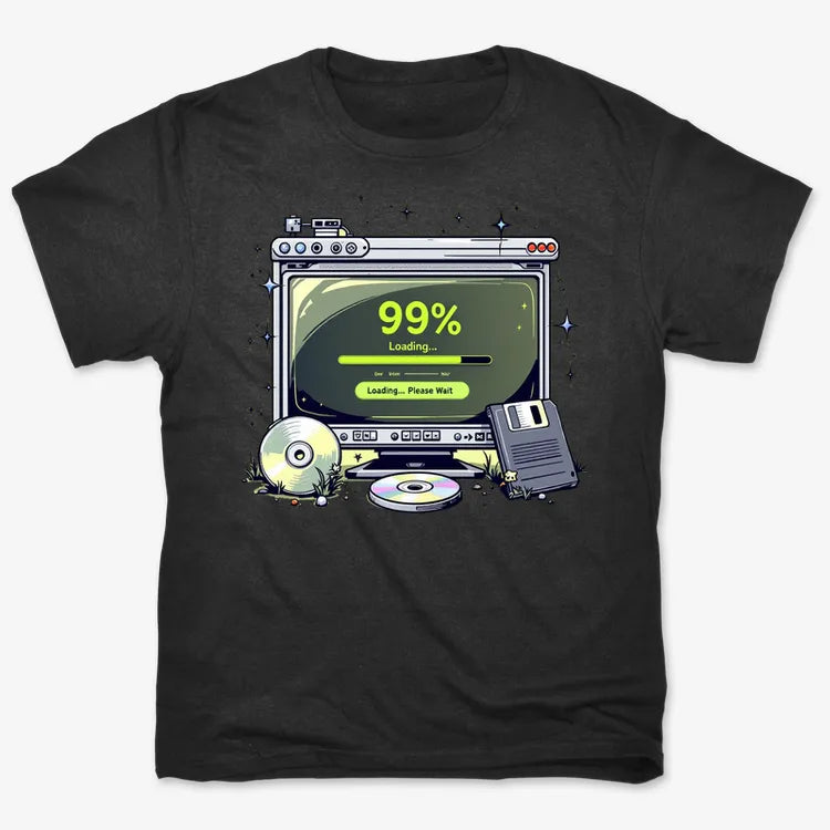 99% Loading... Please Wait-Men's T-Shirt-Black