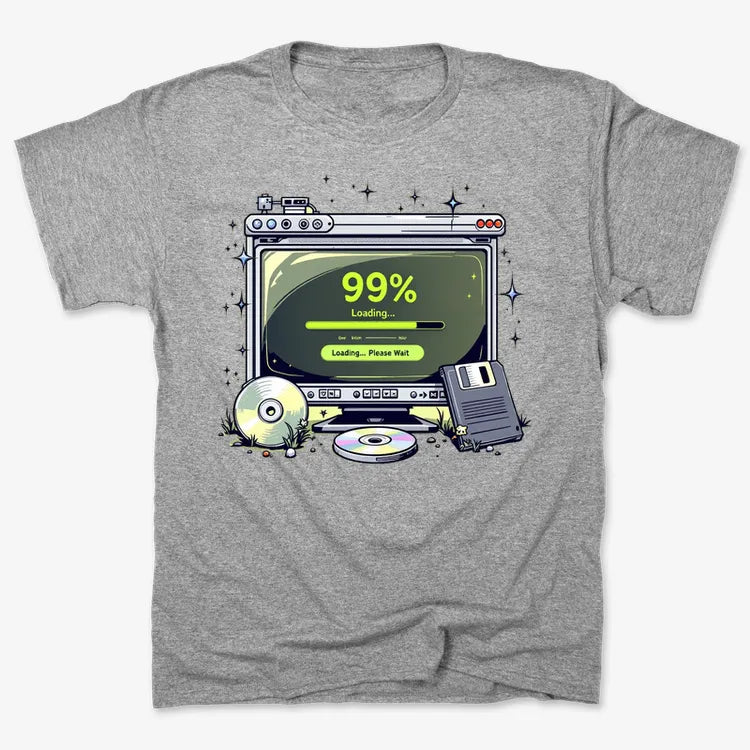 99% Loading... Please Wait-Men's T-Shirt-Gray Heather