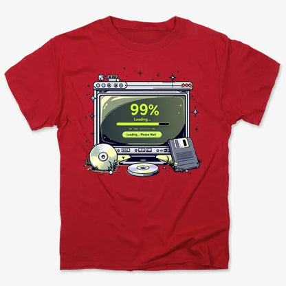 99% Loading... Please Wait-Men's T-Shirt-Red