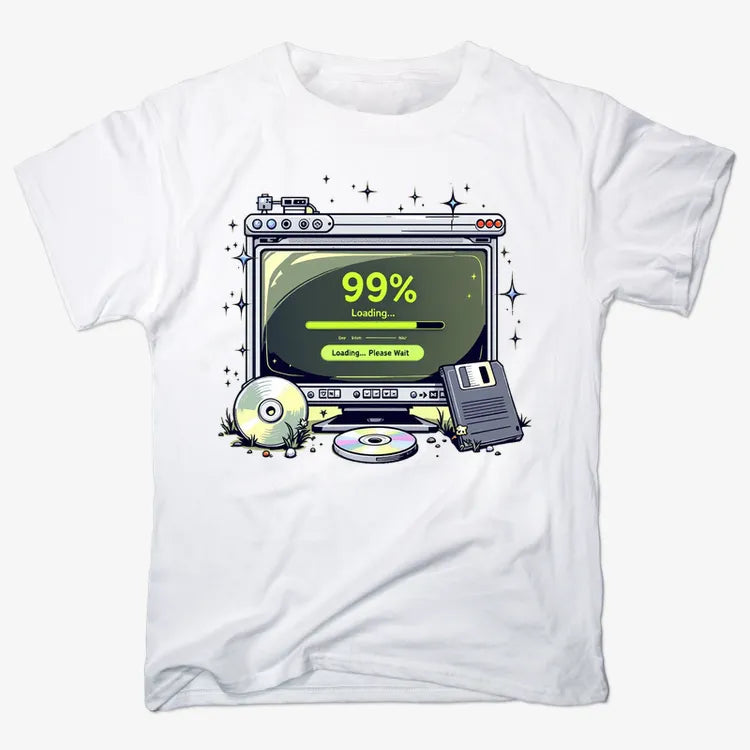 99% Loading... Please Wait-Men's T-Shirt-White