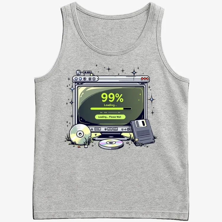 99% Loading... Please Wait-Men's Tank Top-Gray Heather