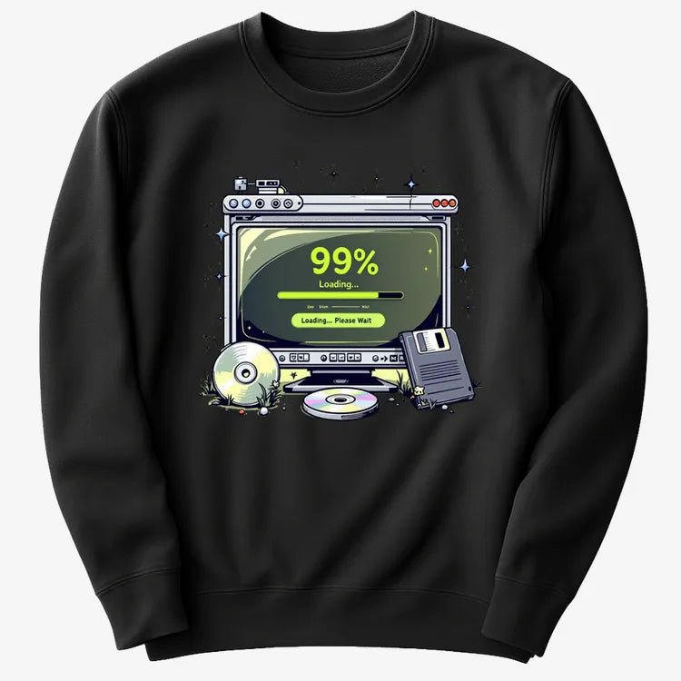 99% Loading... Please Wait-Sweater-Black