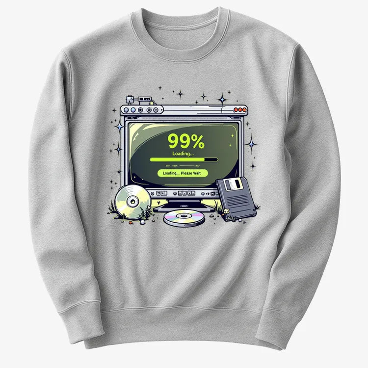 99% Loading... Please Wait-Sweater-Gray Heather