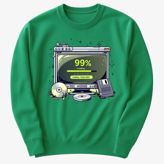 99% Loading... Please Wait-Sweater-Green