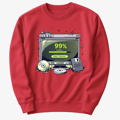 99% Loading... Please Wait-Sweater-Red