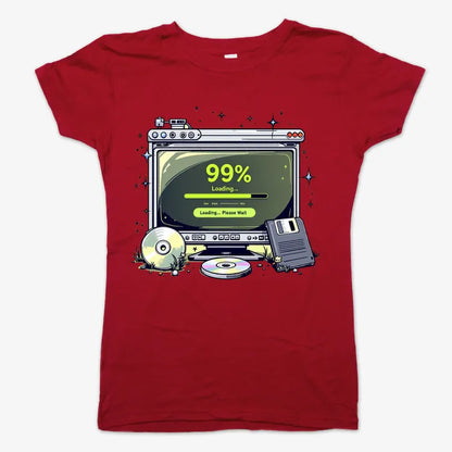 99% Loading... Please Wait-Women's T-Shirt-Deep Red