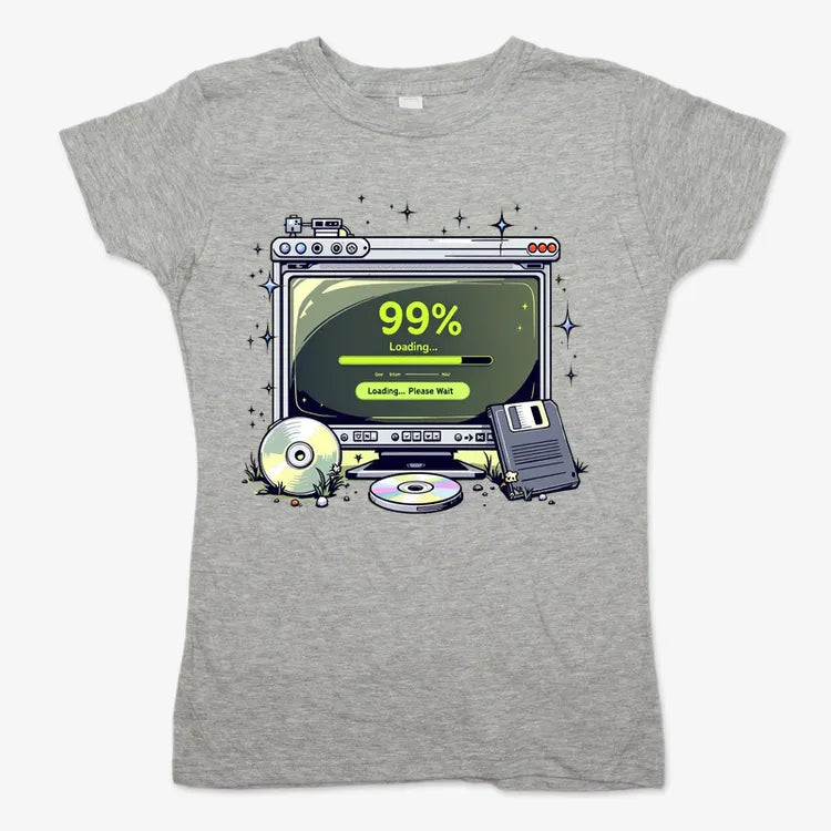 99% Loading... Please Wait-Women's T-Shirt-Gray Granite