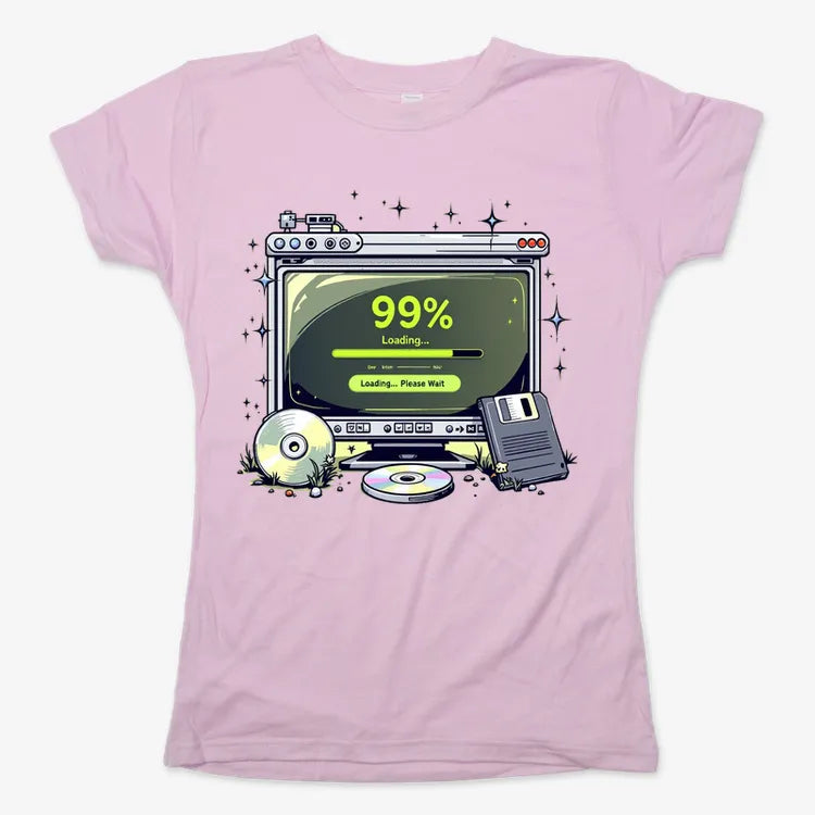 99% Loading... Please Wait-Women's T-Shirt-Soft Pink