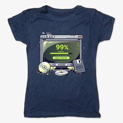 99% Loading... Please Wait-Women's T-Shirt-True Navy