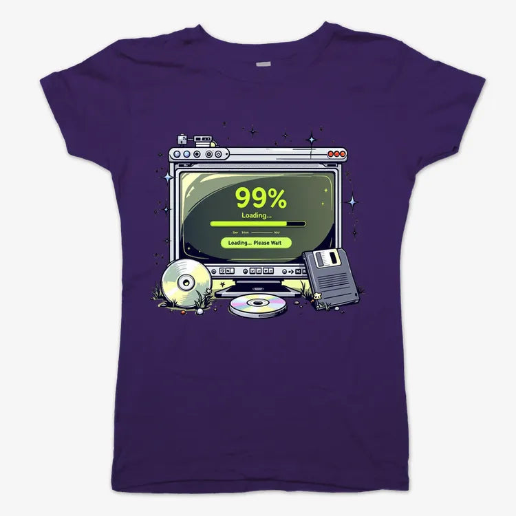 99% Loading... Please Wait-Women's T-Shirt-Violet