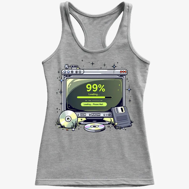 99% Loading... Please Wait-Women's Tank Top-Gray Granite