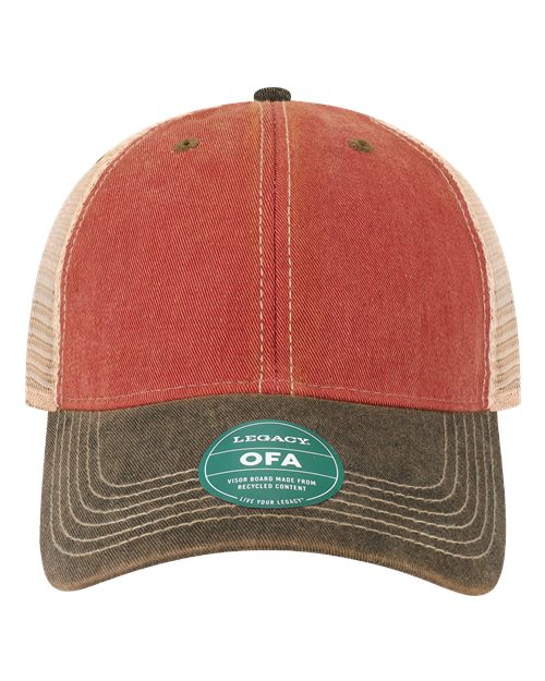 LEGACY Old Favorite Trucker Cap - Cardinal/ Black/ Khaki Front