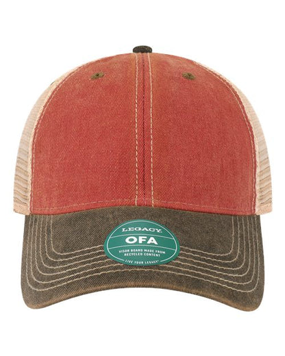 LEGACY Old Favorite Trucker Cap - Cardinal/ Black/ Khaki Front