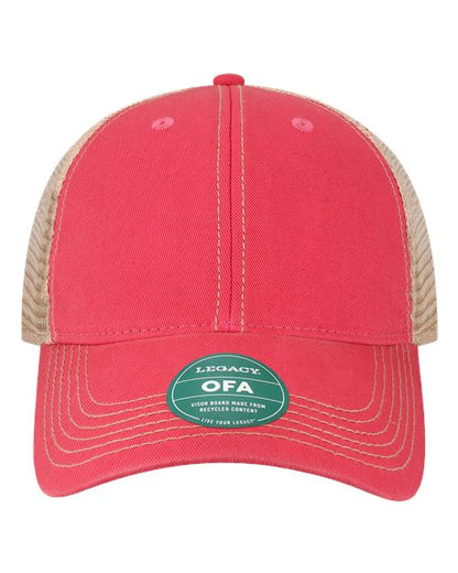 LEGACY Old Favorite Trucker Cap - Dark Pink/ Khaki Front