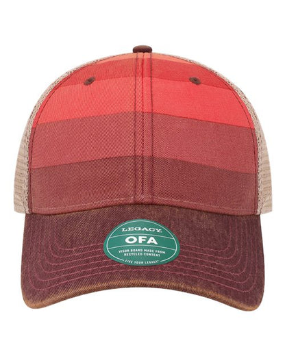 LEGACY Old Favorite Trucker Cap - Red Stripe/ Khaki Front