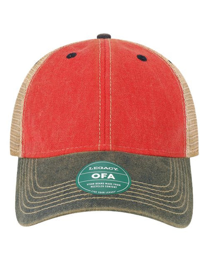 LEGACY Old Favorite Trucker Cap - Scarlet Red/ Navy/ Khaki Front